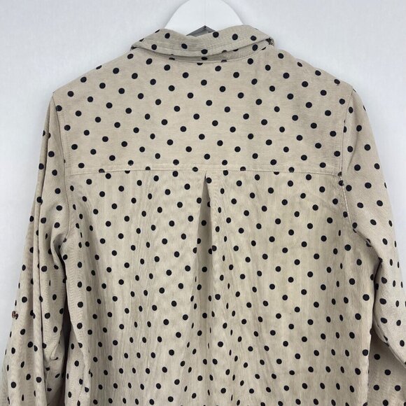 Love Potion Polka Dot Corduroy Long Sleeve Button Up Size Large - Picture 10 of 12